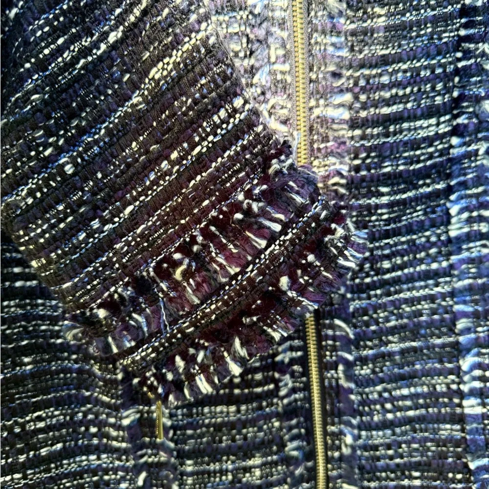 Karl Lagerfeld Navy Tweed Blazer - Picture 8 of 15